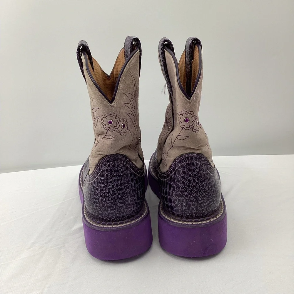 Ariat Fatbaby Purple and Cream Western Boots